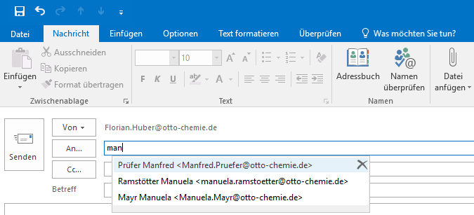 Adressvorschlag entfernen 1