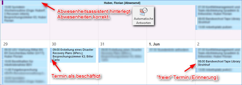 Buchungsinformationen Termine 5