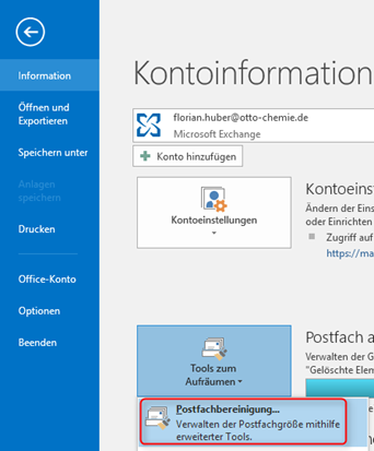 Postfach s&auml;ubern