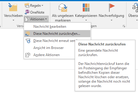Nachrichten zur&uuml;ckrufen