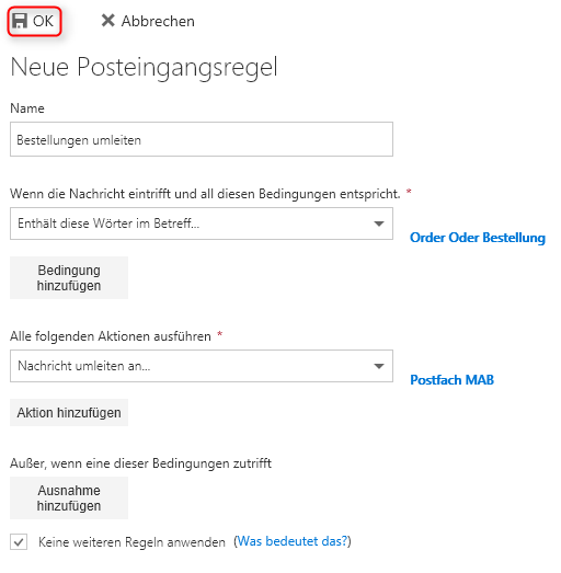 Postfach regel 14