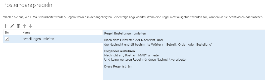 Postfach regel 15