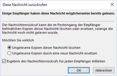 Nachrichten zur&uuml;ckrufen 2