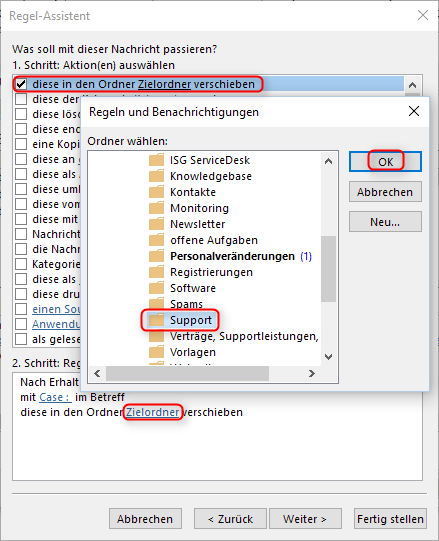 Postfach regeln erstellen 6