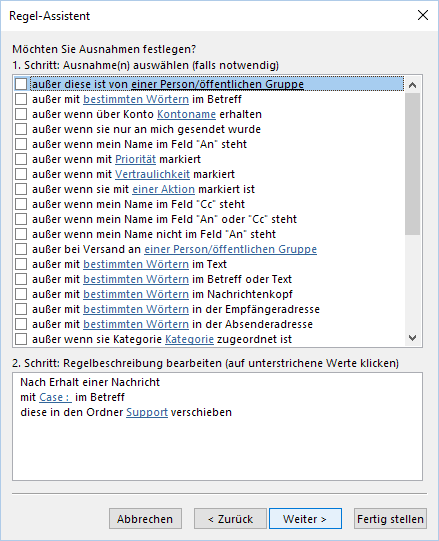 Postfach regeln erstellen 8